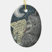 KRAMPUSのいけないリスト、クリスマスのゴシックのオーナメントの楕円形 セラミックオーナメント (裏面)