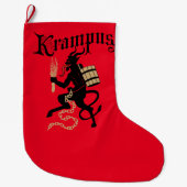 Krampusのクリスマスのストッキング ラージクリスマスストッキング (正面)