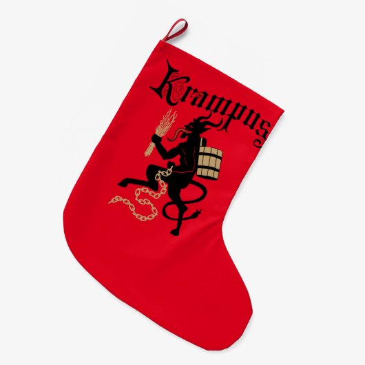 Krampusのクリスマスのストッキング ラージクリスマスストッキング (正面 (吊り時))