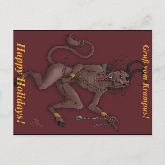 Krampusのクリスマスの郵便はがき シーズンポストカード (正面)