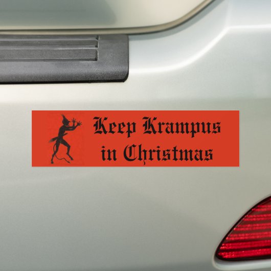 Krampusのバンパーステッカーは"保ちますクリスマスのKrampusを" バンパーステッカー (車上)