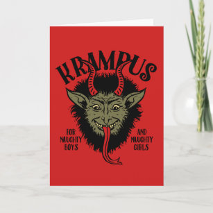 Krampusはいけないに直面します シーズンカード