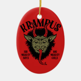 Krampusはいけないに直面します セラミックオーナメント