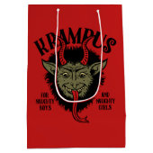 Krampusはいけないギフトバッグに直面します ミディアムペーパーバッグ (裏面)