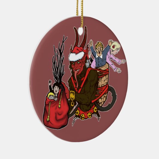 Krampusはいけない子供のオーナメントをつかまえました セラミックオーナメント (右)