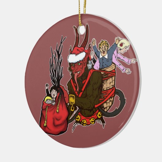 Krampusはいけない子供のオーナメントをつかまえました セラミックオーナメント (左)
