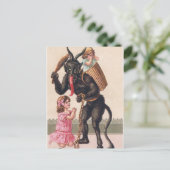 Krampusは子供のヴィンテージの休日のクリスマスを誘拐します シーズンポストカード (スタンド正面)