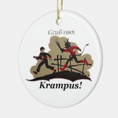 Krampusは子供を追跡します セラミックオーナメント (左)