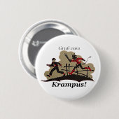 Krampusは子供を追跡します 缶バッジ (正面&裏面)