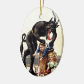 Krampusは悪い子供のクリスマスのオーナメントのために来ます セラミックオーナメント (左)