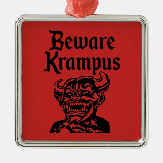 KRAMPUSを用心して下さい メタルオーナメント (正面)