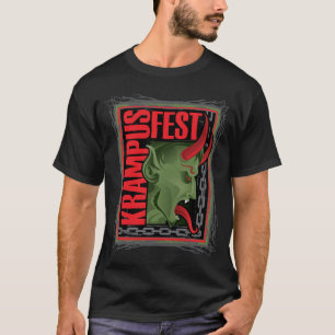 Krampusスクエア(T)黒 Tシャツ