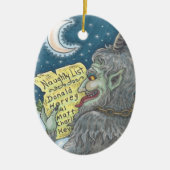 KRAMPUSリストいけなクリスマスオーナメント楕円 セラミックオーナメント (正面)