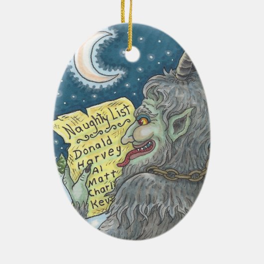 KRAMPUSリストいけなクリスマスオーナメント楕円 セラミックオーナメント (裏面)