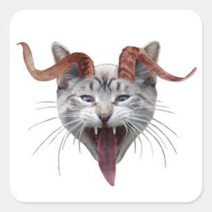 Krampus猫のステッカー スクエアシール