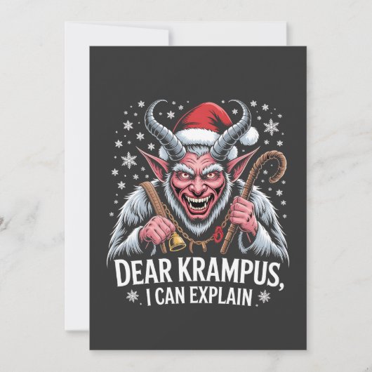 Krampus親愛 I Can Explain Christmas Santa サンキューカード (正面)