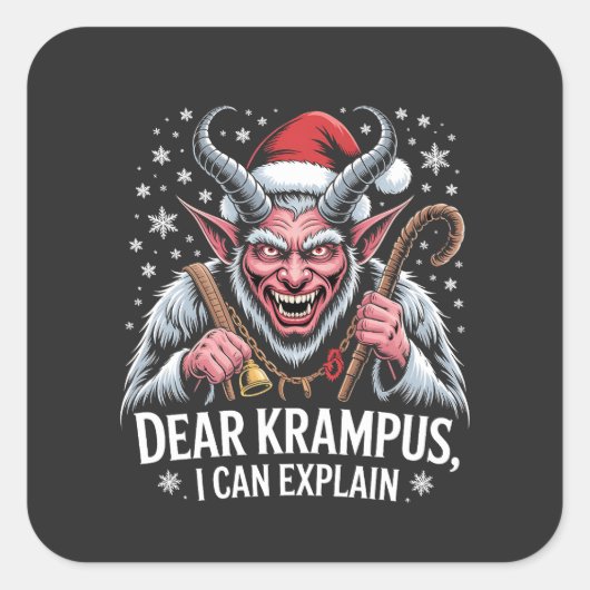 Krampus親愛 I Can Explain Christmas Santa スクエアシール (正面)