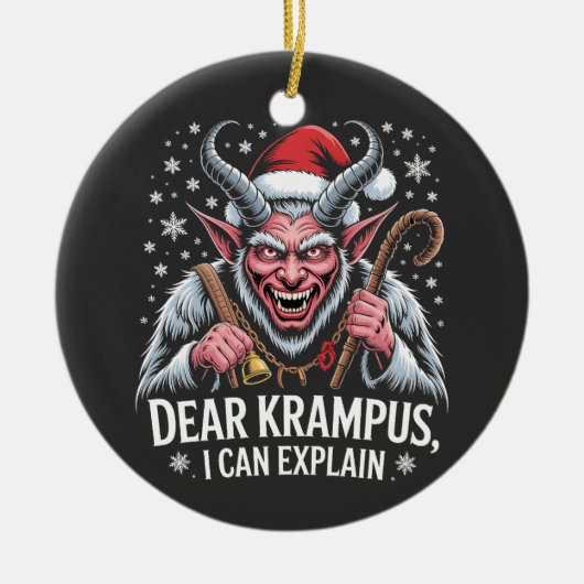 Krampus親愛 I Can Explain Christmas Santa セラミックオーナメント (正面)