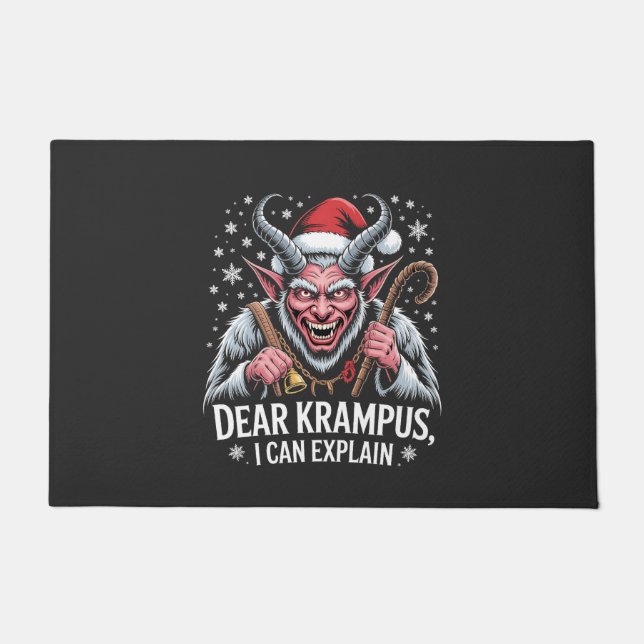 Krampus親愛 I Can Explain Christmas Santa ドアマット (正面)