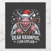 Krampus親愛 I Can Explain Christmas Santa ワインラベル (シングルラベル)