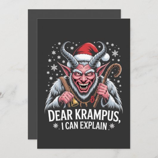 Krampus親愛 I Can Explain Christmas Santa 招待状 (正面/裏面)