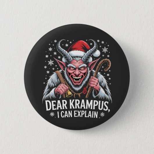 Krampus親愛 I Can Explain Christmas Santa 缶バッジ (正面)