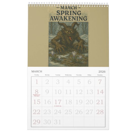 Krampus 2026: A Year of Mischief and Mayhem カレンダー (3月 2026)