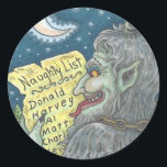 KRAMPUS CHILDREN LIST いけな CHRISTMAS STICKERS ラウンドシール<br><div class="desc">今年は誰がリストいけなに載ってる？クランプスのステッカーシート、ラウンド…一致する項目を探すSusan Brackデザイン</div>