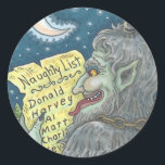 KRAMPUS CHILDREN LIST いけな CHRISTMAS STICKERS ラウンドシール<br><div class="desc">今年は誰がリストいけなに載ってる？クランプスのステッカーシート、ラウンド…一致する項目を探すSusan Brackデザイン</div>