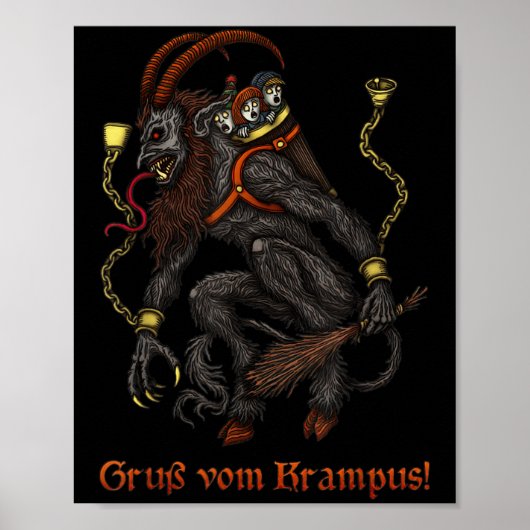Krampus Dark Christmas Merry Krampus Holiday Horro ポスター (正面)