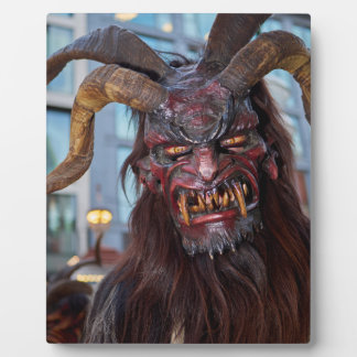 Krampus mit roten Hörnern フォトプラーク