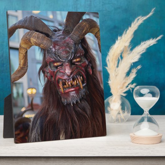Krampus mit roten Hörnern フォトプラーク (側面)