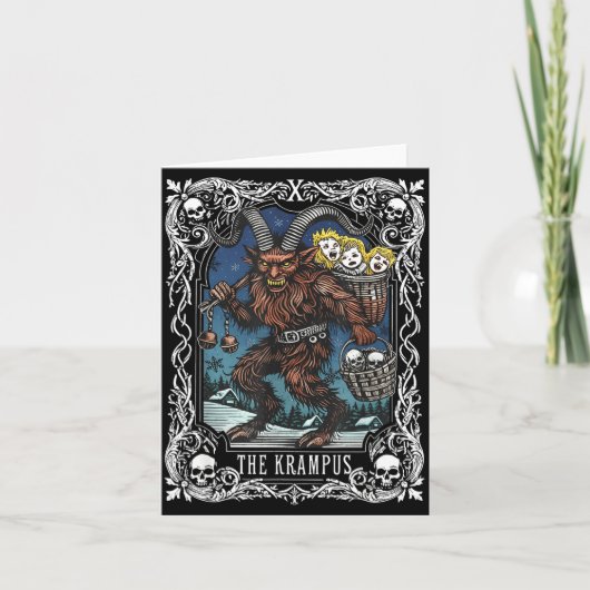 Krampus Tarot Card Design Christmas Season Evil Pa カード (正面)