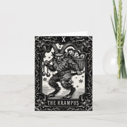 Krampus Tarot Card Design Christmas Season Evil Pa カード (正面)