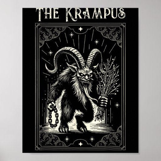 Krampus Tarot Card Design Christmas Season Evil Pa ポスター (正面)