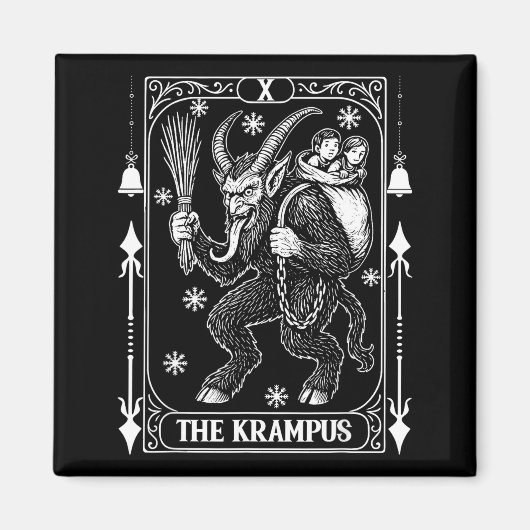Krampus Tarot Card Design Christmas Season Evil Pa マグネット (正面)