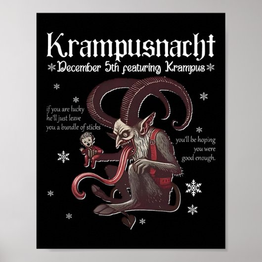 Krampushnachtクリスマスモンスタークランプス恋人フェスティー ポスター (正面)