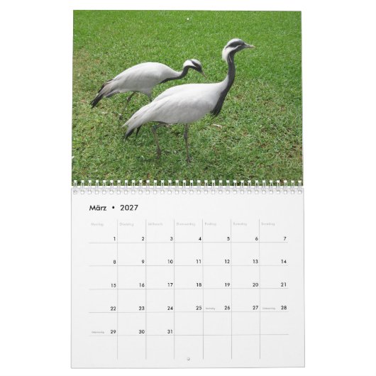 Kraniche カレンダー (3月 2027)