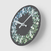 Kranz aus Blumen und Blättern ラウンド壁時計 (傾斜)