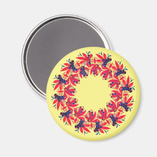 Kranz aus Trauben und Blättern  マグネット (正面/裏面)