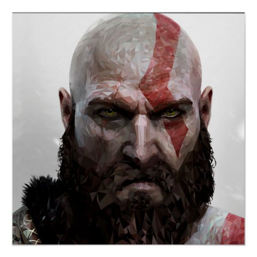 Kratos - Low Poly - Poster 50.8cm x 50.8cm ポスター (正面)