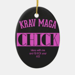Krav Magaのひよこ-私との混乱 セラミックオーナメント