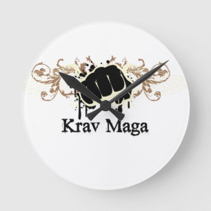Krav Magaの穿孔器 ラウンド壁時計