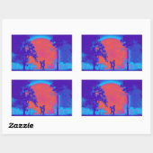 Krav Maga女性膝防衛ステッカーNeon 長方形シール (シート)