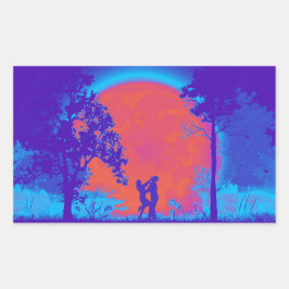 Krav Maga女性膝防衛ステッカーNeon 長方形シール