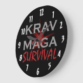 Krav Maga ラージ壁時計 (傾斜)