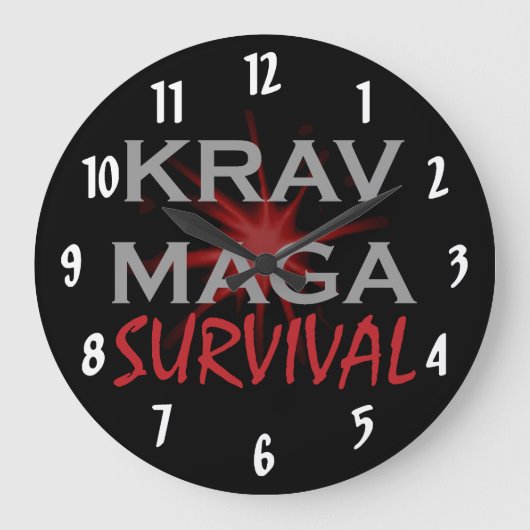 Krav Maga ラージ壁時計 (正面)