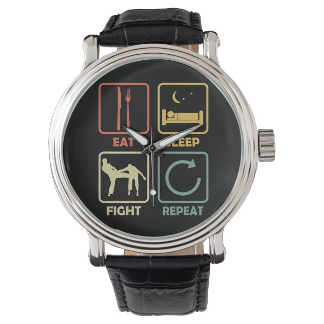 Krav Maga fight military martial arts Eat retro 腕時計 (正面)