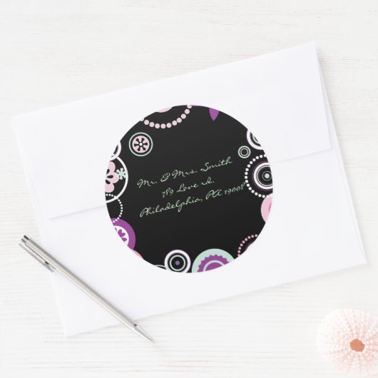 KRAZY水玉模様アストラク結婚トのリプライのシール ラウンドシール (封筒)