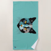 Kreative Katzenkopf Illustration ビーチタオル (正面)